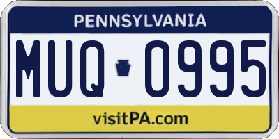 PA license plate MUQ0995