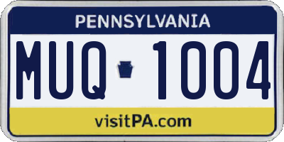PA license plate MUQ1004