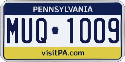 PA license plate MUQ1009