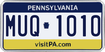 PA license plate MUQ1010