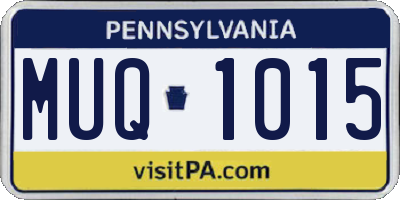 PA license plate MUQ1015