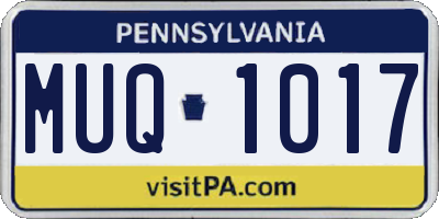 PA license plate MUQ1017