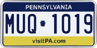 PA license plate MUQ1019
