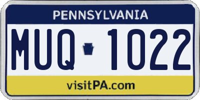 PA license plate MUQ1022