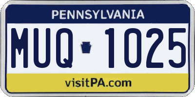 PA license plate MUQ1025