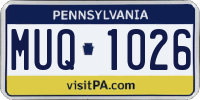 PA license plate MUQ1026