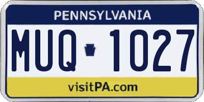 PA license plate MUQ1027