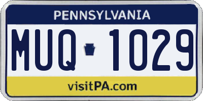 PA license plate MUQ1029