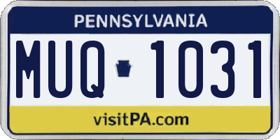 PA license plate MUQ1031