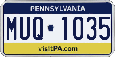 PA license plate MUQ1035
