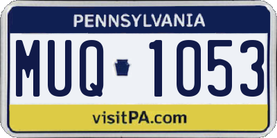 PA license plate MUQ1053