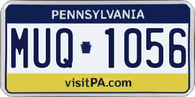 PA license plate MUQ1056