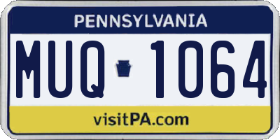 PA license plate MUQ1064