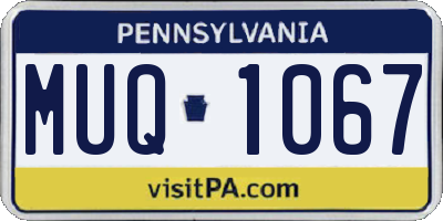 PA license plate MUQ1067