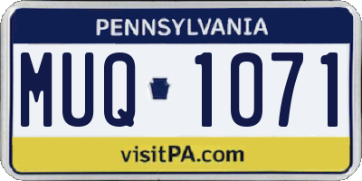 PA license plate MUQ1071