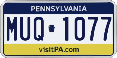 PA license plate MUQ1077