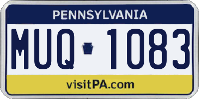 PA license plate MUQ1083