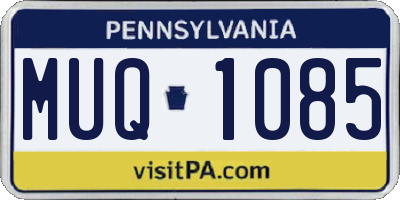 PA license plate MUQ1085