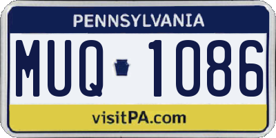 PA license plate MUQ1086