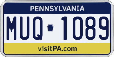 PA license plate MUQ1089