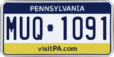 PA license plate MUQ1091
