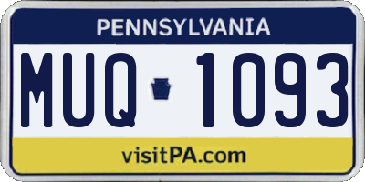 PA license plate MUQ1093