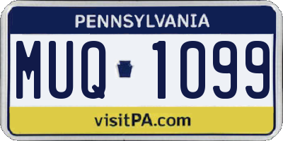 PA license plate MUQ1099