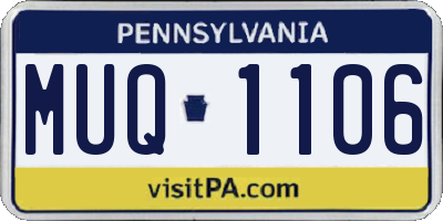 PA license plate MUQ1106