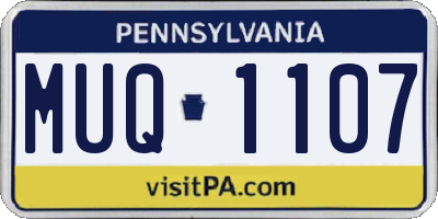 PA license plate MUQ1107