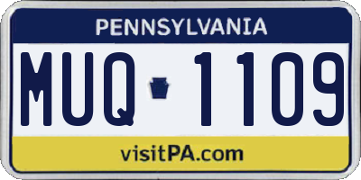 PA license plate MUQ1109