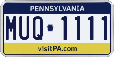 PA license plate MUQ1111