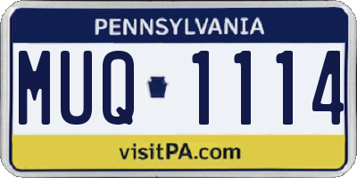 PA license plate MUQ1114