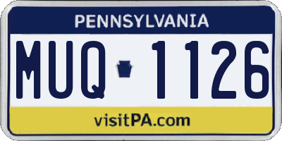 PA license plate MUQ1126