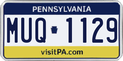 PA license plate MUQ1129