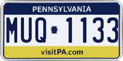 PA license plate MUQ1133