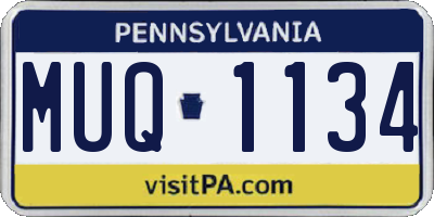 PA license plate MUQ1134