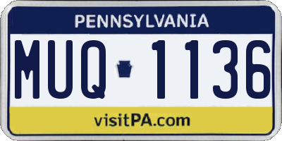 PA license plate MUQ1136