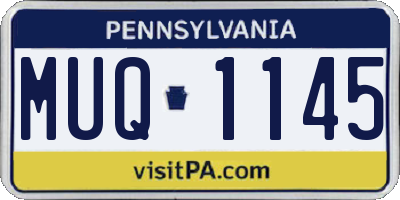 PA license plate MUQ1145