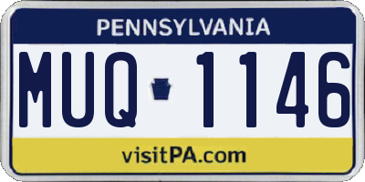 PA license plate MUQ1146