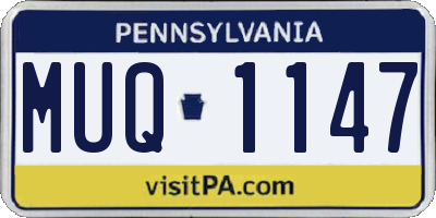 PA license plate MUQ1147