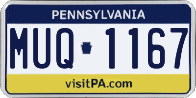 PA license plate MUQ1167