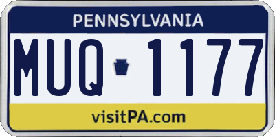 PA license plate MUQ1177