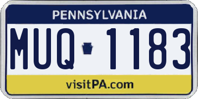 PA license plate MUQ1183