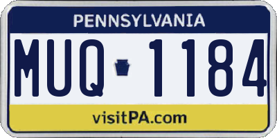 PA license plate MUQ1184