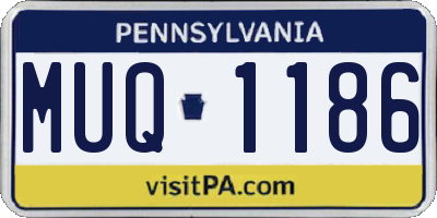PA license plate MUQ1186