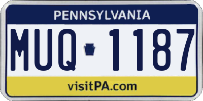 PA license plate MUQ1187