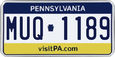 PA license plate MUQ1189