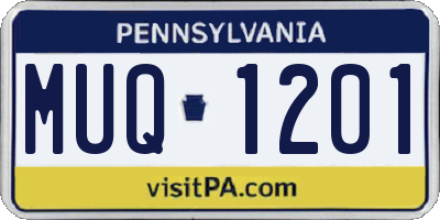 PA license plate MUQ1201