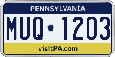 PA license plate MUQ1203