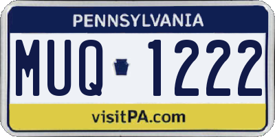 PA license plate MUQ1222